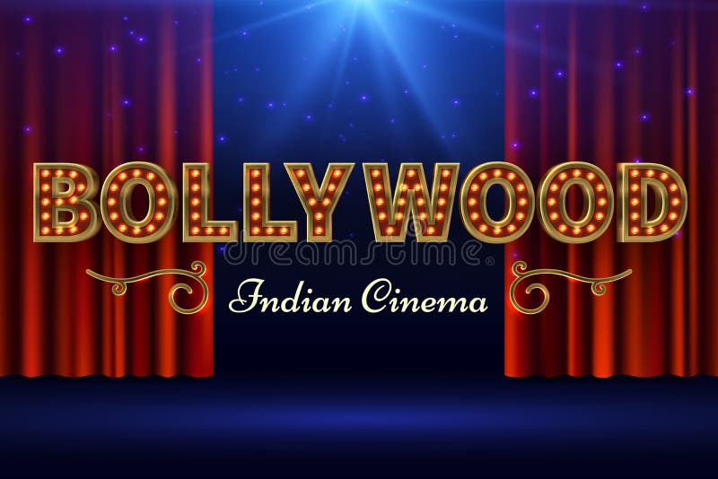 Ινδική ταινία Bollywood Εκλεκτής ποιότητας αφίσα κινηματογράφων με το παλαιό στάδιο και την κόκκινη κουρτίνα επίσης corel σύρετε απεικόνιση αποθεμάτων Ινδική ταινία Bollywood Εκλεκτής ποιότητας αφίσα κινηματογράφων με το παλαιό στάδιο και την κόκκινη κουρτίνα επίσης corel σύρετε απεικόνιση αποθεμάτων