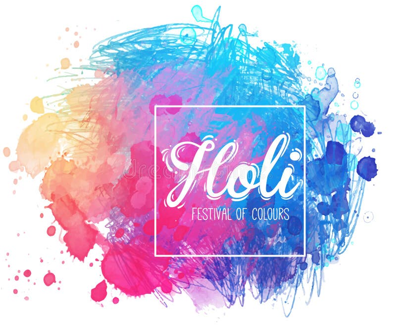 Ινδικό παραδοσιακό φεστιβάλ των χρωμάτων Holi και του backgrou Dolyatra διανυσματική απεικόνιση