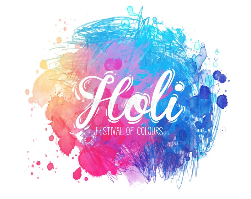Ινδικό παραδοσιακό φεστιβάλ των χρωμάτων Holi και του backgrou Dolyatra διανυσματική απεικόνιση