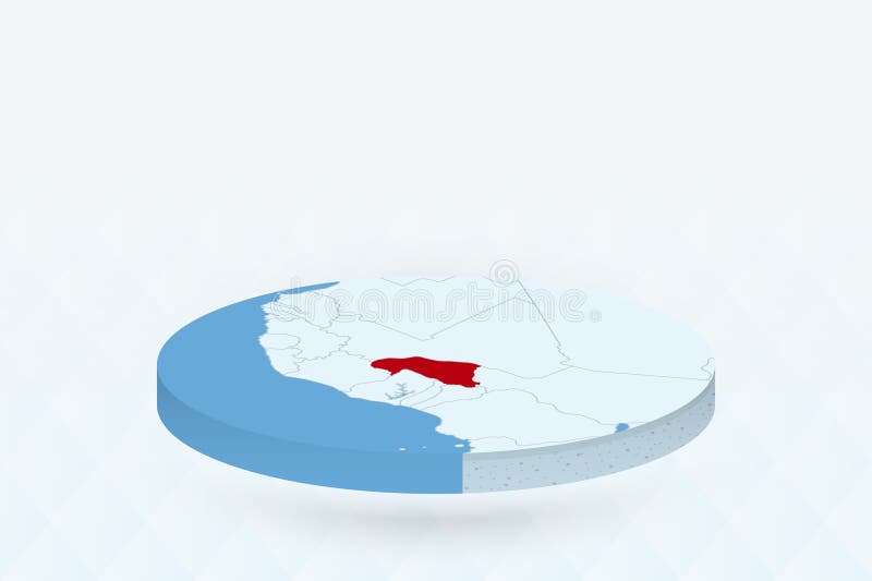 ισομετρικός χάρτης 3d με κόκκινο χρώμα για την μπουρκίνα φάσο απεικόνιση αποθεμάτων