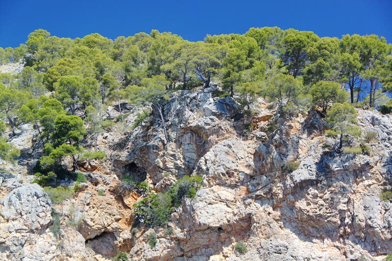 Ισπανία palma de majorca Καταπληκτική άποψη σχετικά με τον απότομο βράχο στοκ εικόνες με δικαίωμα ελεύθερης χρήσης Ισπανία palma de majorca Καταπληκτική άποψη σχετικά με τον απότομο βράχο στοκ εικόνες με δικαίωμα ελεύθερης χρήσης