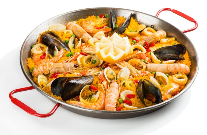 Ισπανικό paella με τα θαλασσινά στοκ εικόνες με δικαίωμα ελεύθερης χρήσης Ισπανικό paella με τα θαλασσινά στοκ εικόνες με δικαίωμα ελεύθερης χρήσης