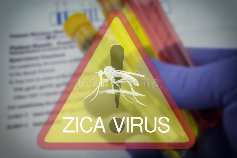 Ιός Zika που προειδοποιεί το τετραγωνικό σημάδι στοκ φωτογραφίες με δικαίωμα ελεύθερης χρήσης