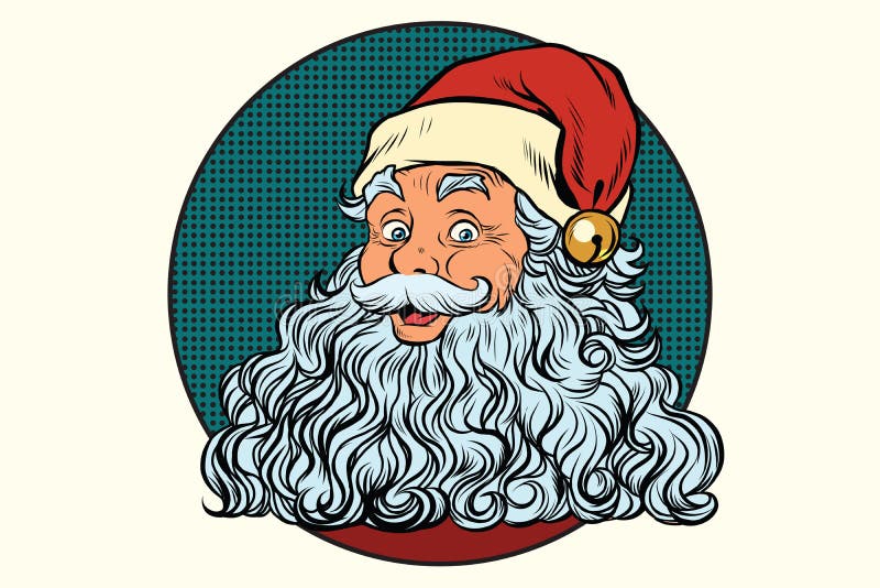 Classic Santa Claus with white beard, pop art retro vector illustration. Holidays New year and Christmas. Classic Santa Claus with white beard, pop art retro vector illustration. Holidays New year and Christmas