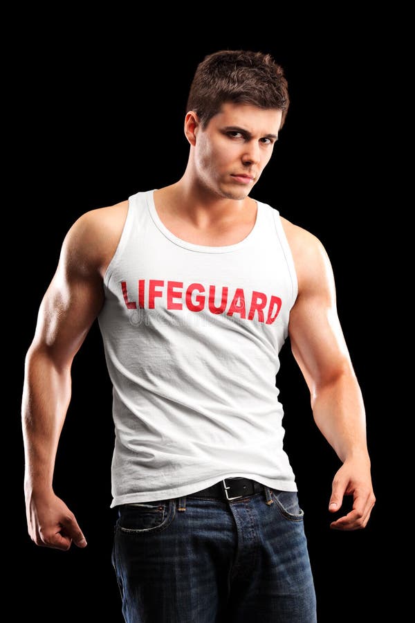 Κάθετος πυροβολισμός ενός όμορφου lifeguard στοκ εικόνες με δικαίωμα ελεύθερης χρήσης