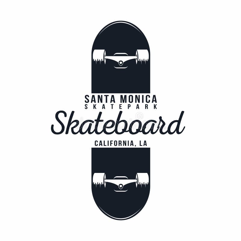 Skateboarding t shirt graphic. Urban skating. Santa Monica, California skatepark. Vintage tee graphic. Vector. Skateboarding t shirt graphic. Urban skating. Santa Monica, California skatepark. Vintage tee graphic. Vector