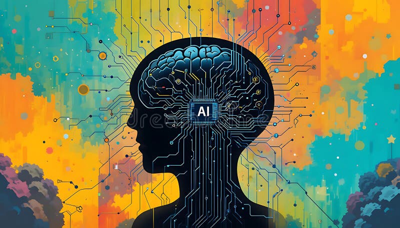 Κάρτα εγκεφάλου και κυκλώματος και chip ai. τσιπ AI. Εγκέφαλος τεχνητής νοημοσύνης. Νευρωνικό δίκτυο Μαύρο ανθρώπινο μυαλό συνδεδε ελεύθερη απεικόνιση δικαιώματος