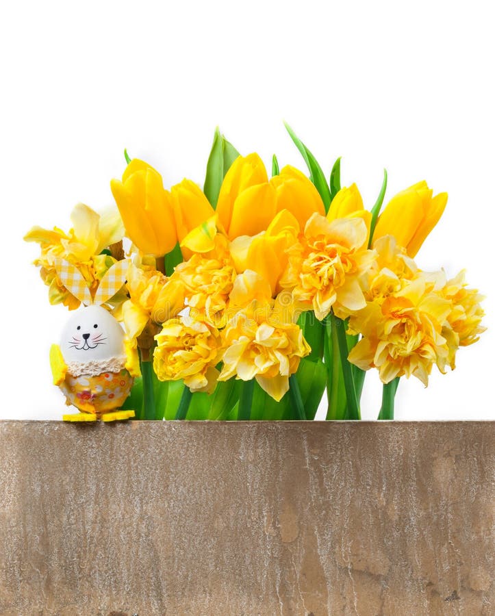 Κάρτα Πάσχας, daffodils, τουλίπες στοκ εικόνα με δικαίωμα ελεύθερης χρήσης Κάρτα Πάσχας, daffodils, τουλίπες στοκ εικόνα με δικαίωμα ελεύθερης χρήσης
