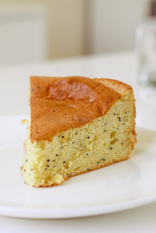 Delicious lemon poppy seed chiffon cake for tea time. Delicious lemon poppy seed chiffon cake for tea time