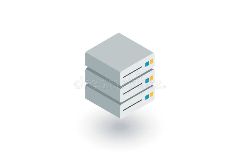 Data center, server isometric flat icon. 3d vector colorful illustration. Pictogram isolated on white background. Data center, server isometric flat icon. 3d vector colorful illustration. Pictogram isolated on white background