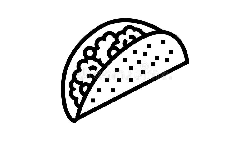 κίνηση εικονιδίου γραμμής τροφίμων taco ελεύθερη απεικόνιση δικαιώματος