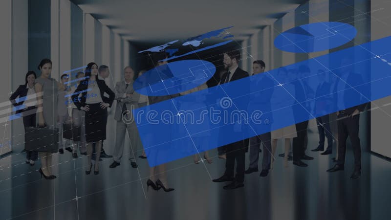 κίνηση οικονομικών δεδομένων σχετικά με καυκάσια επιχειρηματία και επιχειρηματία που κάνει χειραψία απόθεμα βίντεο