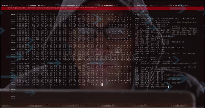Κίνηση ψηφιακής επεξεργασίας δεδομένων σε σχέση με καυκάσιο άνδρα χάκερ απόθεμα βίντεο