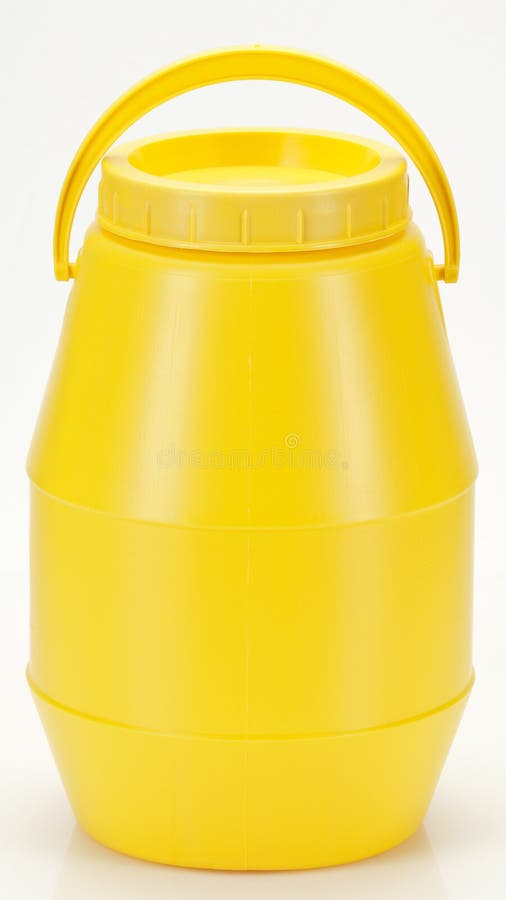 Yellow plastic container on a white background. Yellow plastic container on a white background