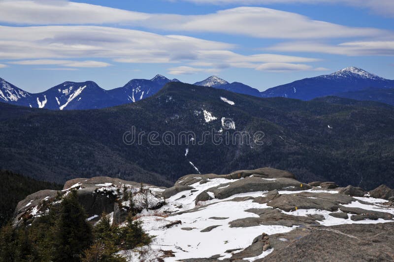 Snow capped mountains and alpine landscape in the Adirondacks, New York State, USA. Snow capped mountains and alpine landscape in the Adirondacks, New York State, USA
