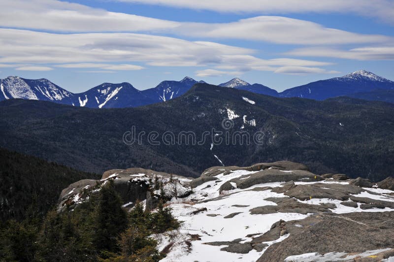 Snow capped mountains and alpine landscape in the Adirondacks, New York State, USA. Snow capped mountains and alpine landscape in the Adirondacks, New York State, USA