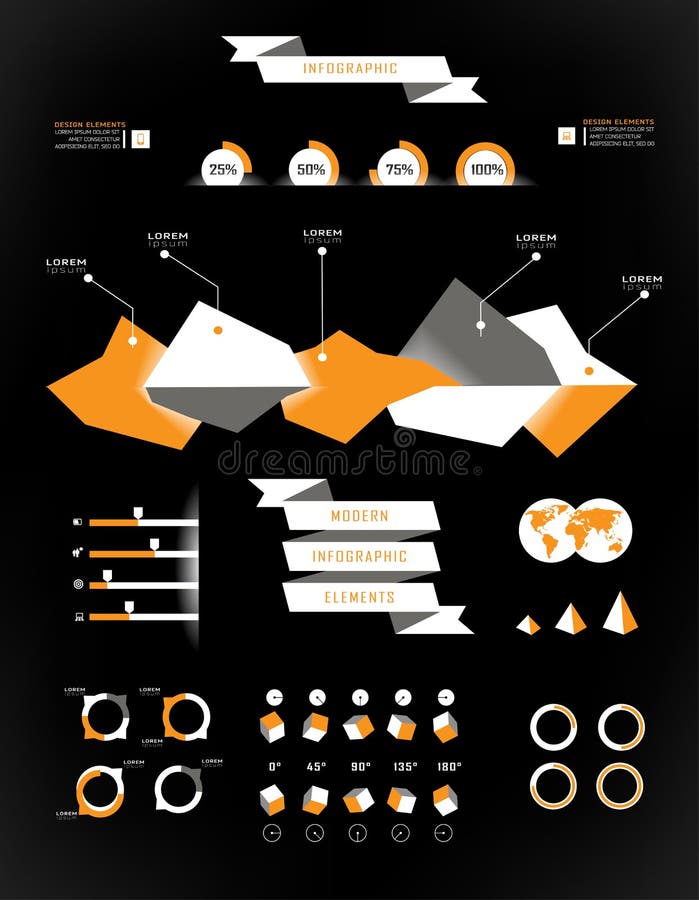 Καθορισμένα στοιχεία του infographics διανυσματική απεικόνιση Καθορισμένα στοιχεία του infographics διανυσματική απεικόνιση