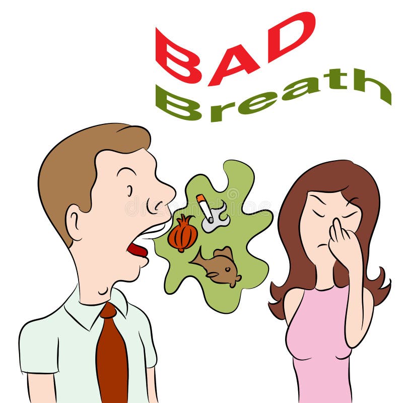 An image of a man with bad breath. An image of a man with bad breath.
