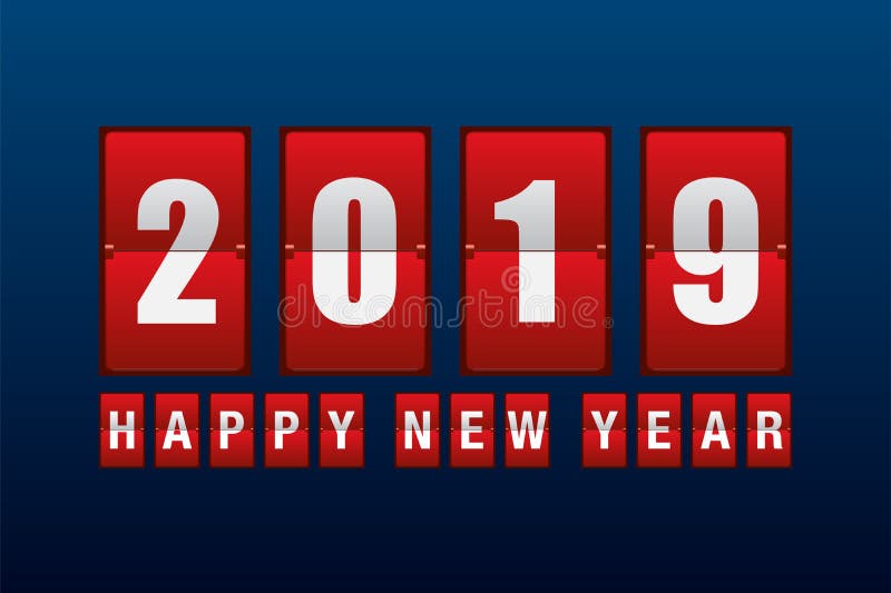 Καλή χρονιά 2019 με το μετρητή αριθμού οδομέτρων απεικόνιση αποθεμάτων Καλή χρονιά 2019 με το μετρητή αριθμού οδομέτρων απεικόνιση αποθεμάτων