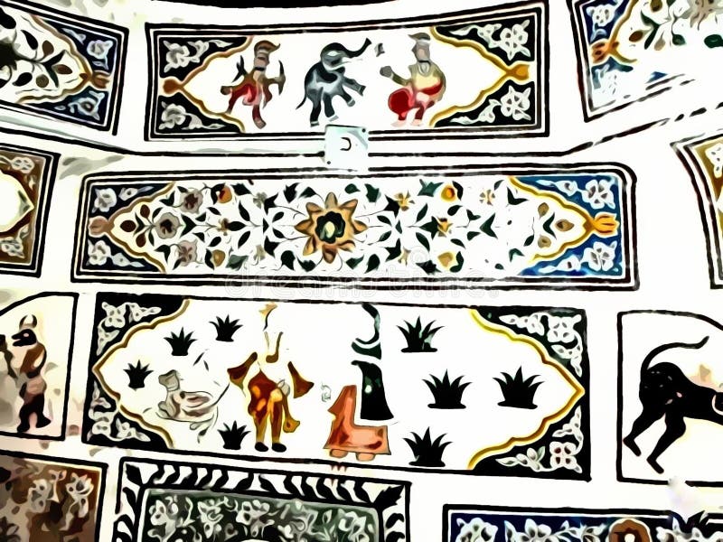 Καλλιτεχνική εργασία για τον τοίχο του ναού σε Katas Raj, Πακιστάν απεικόνιση αποθεμάτων Καλλιτεχνική εργασία για τον τοίχο του ναού σε Katas Raj, Πακιστάν απεικόνιση αποθεμάτων