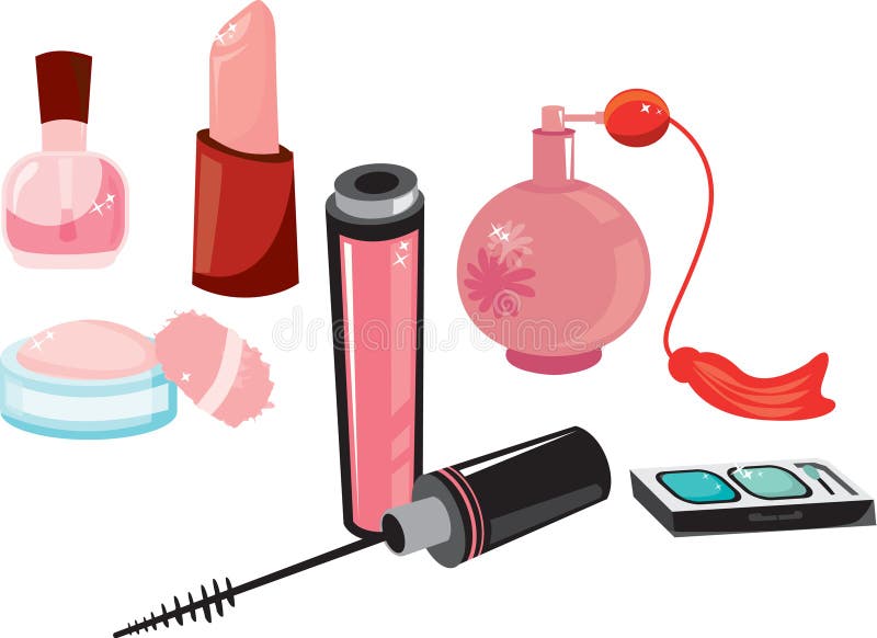 Many different types of illustrated cosmetic goods. Feminine and cute designs for the discerning modern woman. Many different types of illustrated cosmetic goods. Feminine and cute designs for the discerning modern woman.