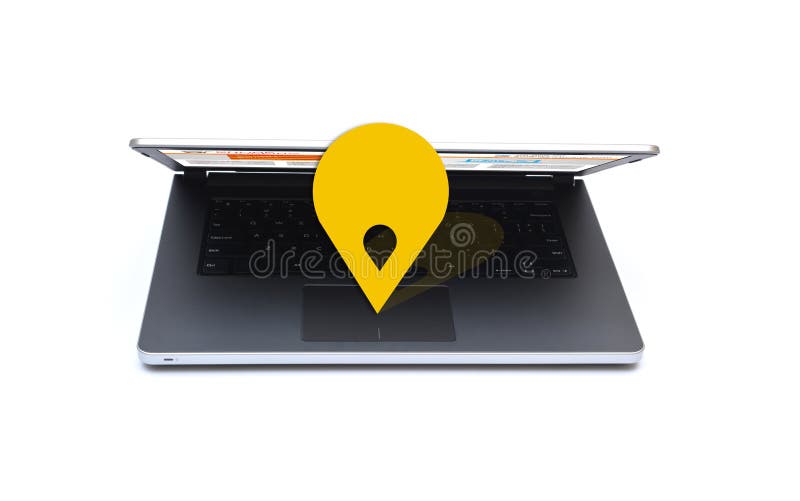 Καρφίτσα θέσης χαρτών στενό σε επάνω lap-top στοκ φωτογραφία με δικαίωμα ελεύθερης χρήσης Καρφίτσα θέσης χαρτών στενό σε επάνω lap-top στοκ φωτογραφία με δικαίωμα ελεύθερης χρήσης