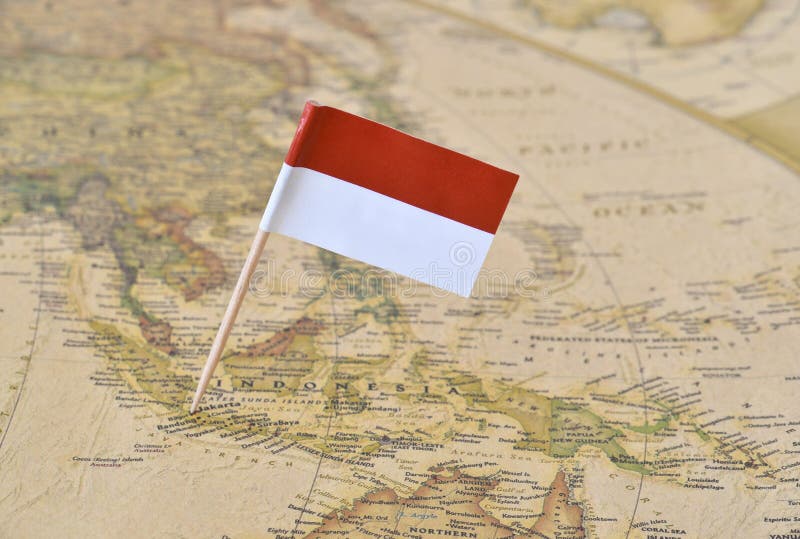 Καρφίτσα σημαιών της Ινδονησίας στο χάρτη