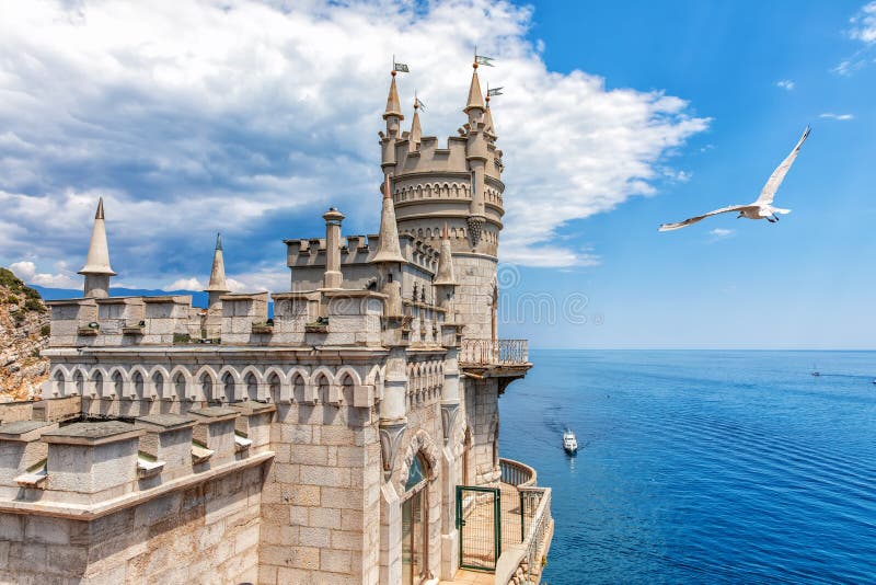 The Swallow`s Nest castle in Gaspra, Crimea, Ukraine. The Swallow`s Nest castle in Gaspra, Crimea, Ukraine.