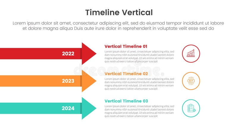 vertical timeline milestone infographic template banner with long arrow stack with 3 point list information for slide presentation vector. vertical timeline milestone infographic template banner with long arrow stack with 3 point list information for slide presentation vector