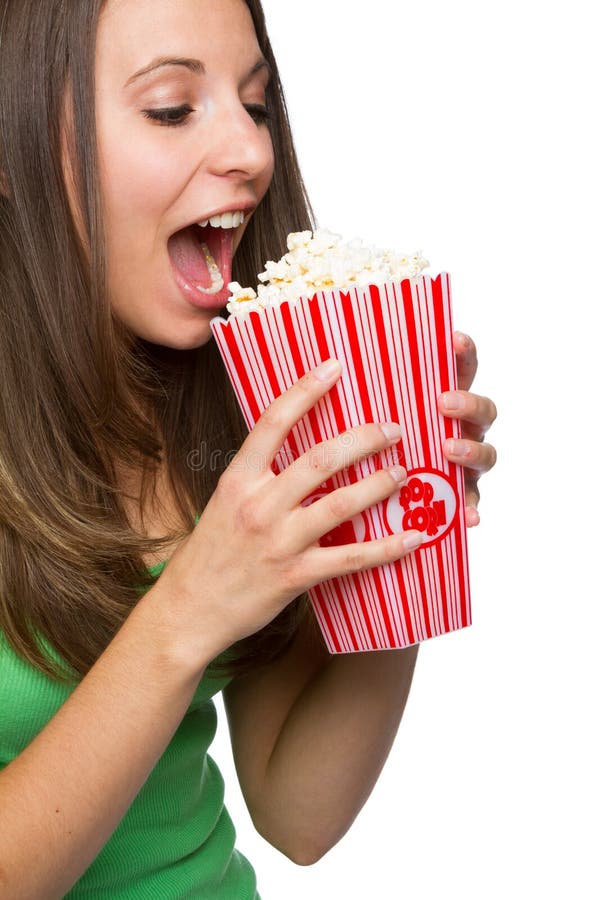 κατανάλωση popcorn κοριτσιών στοκ εικόνα με δικαίωμα ελεύθερης χρήσης