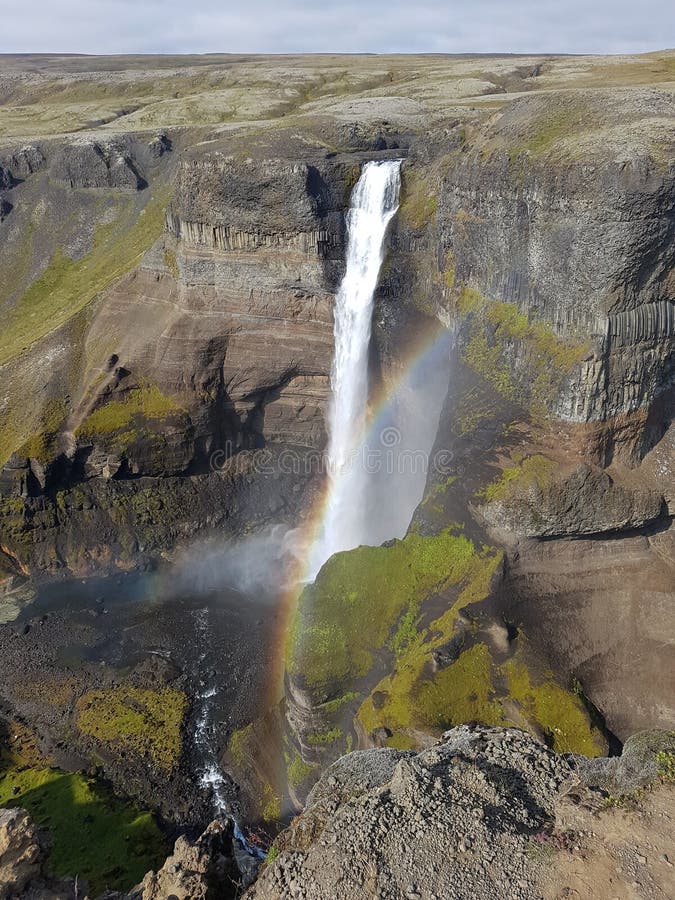 Καταρράκτης Haifoss στην Ισλανδία στοκ φωτογραφία Καταρράκτης Haifoss στην Ισλανδία στοκ φωτογραφία