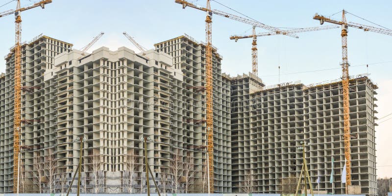 κατασκευή νέων κατοικιών στον ουρανό. στοκ φωτογραφία