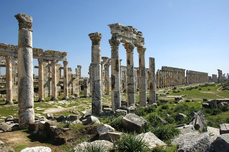 καταστροφές apamea στοκ εικόνες καταστροφές apamea στοκ εικόνες