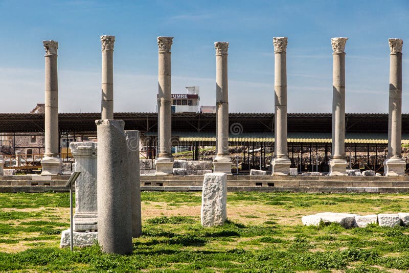 Ruins and historical place in agora of Smyrna ancient city in Izmir, Turkey. Ruins and historical place in agora of Smyrna ancient city in Izmir, Turkey.