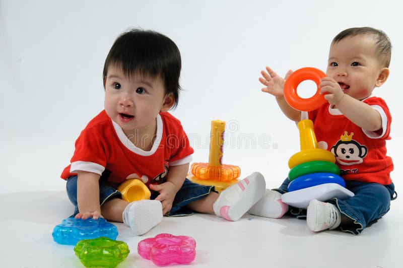 Kid playing toy during shooting. Kid playing toy during shooting