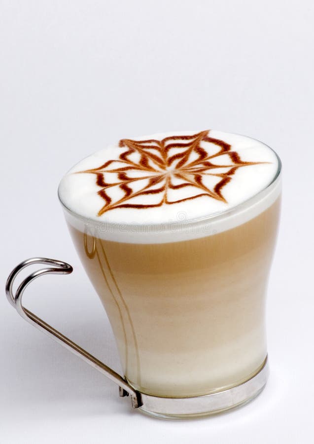 Hot Coffee Capuchino flower latte art. Hot Coffee Capuchino flower latte art