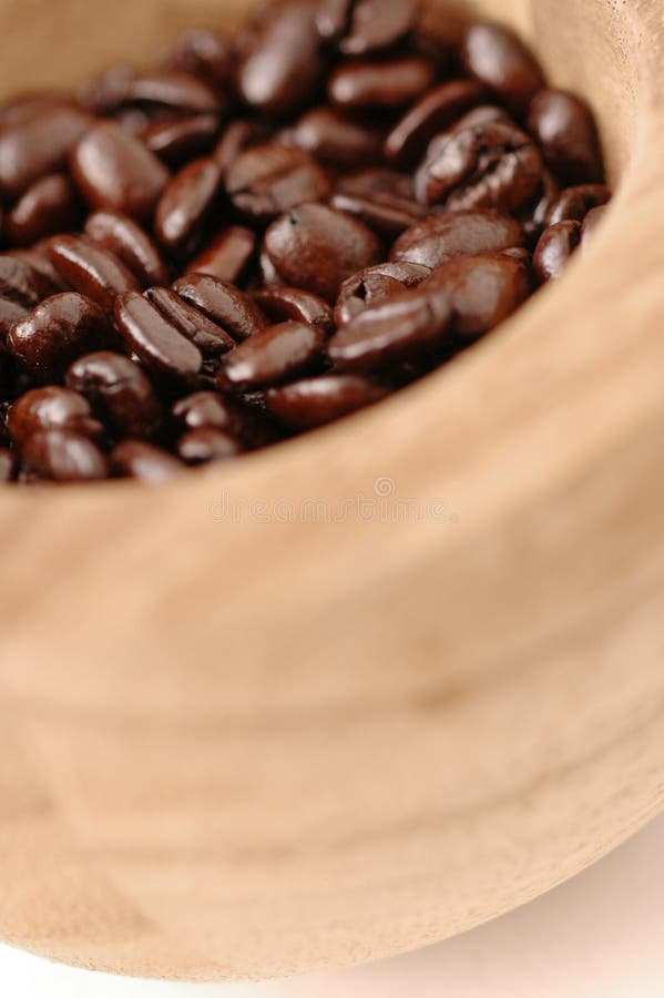 Coffee beans in a container. Coffee beans in a container