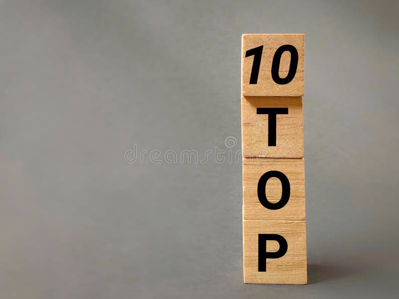 Top10 text on wooden blocks background. Highest voting concept. Top10 text on wooden blocks background. Highest voting concept.