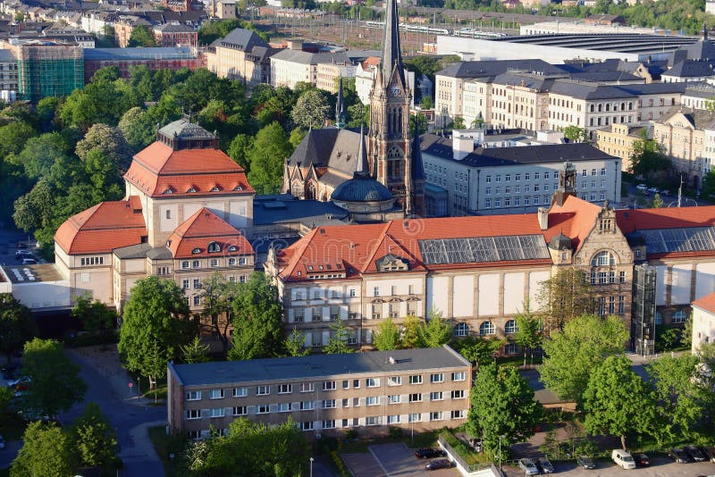 Chemnitz city in Germany (State of Saxony). Aerial view. Chemnitz city in Germany (State of Saxony). Aerial view