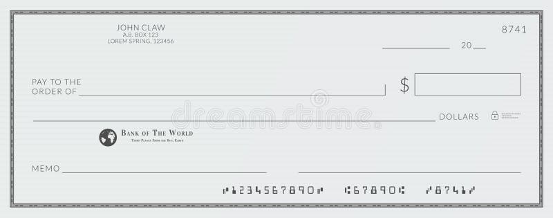 Κενή επιταγή τραπεζών απεικόνιση αποθεμάτων Κενή επιταγή τραπεζών απεικόνιση αποθεμάτων