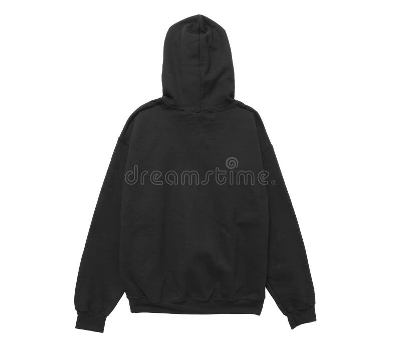 κενή μαύρη πίσω άποψη χρώματος μπλουζών hoodie στοκ εικόνα
