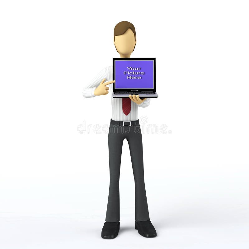 κενή οθόνη lap-top επιχειρηματιώ& απεικόνιση αποθεμάτων