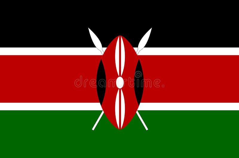 Kenyan national flag. Official flag of Kenya, accurate colors, true color. Kenyan national flag. Official flag of Kenya, accurate colors, true color