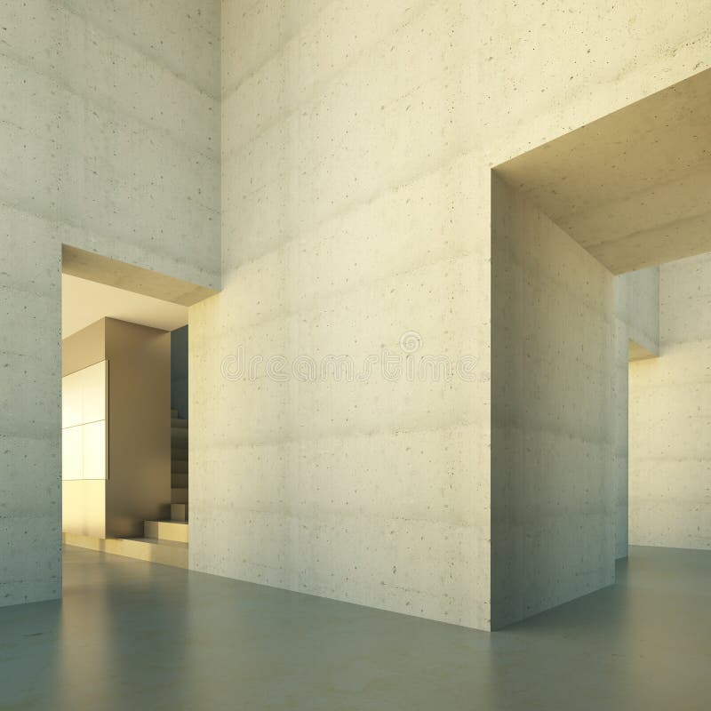 The interior of an empty room, 3d rendering. The interior of an empty room, 3d rendering