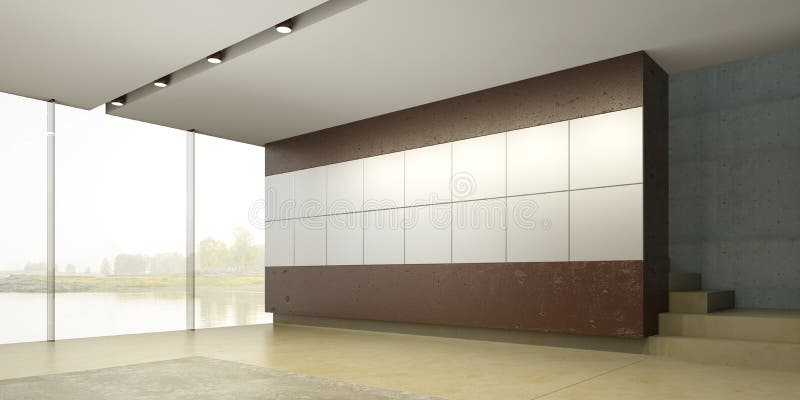 The interior of an empty room, 3d rendering. The interior of an empty room, 3d rendering