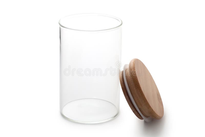 Empty glass jar with lid isolated on white background. Empty glass jar with lid isolated on white background