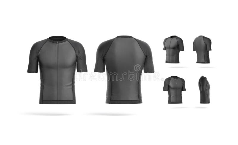 κενό μαύρο κύκλωμα zip jersey κοροϊδεύει διαφορετικές προβολές διανυσματική απεικόνιση