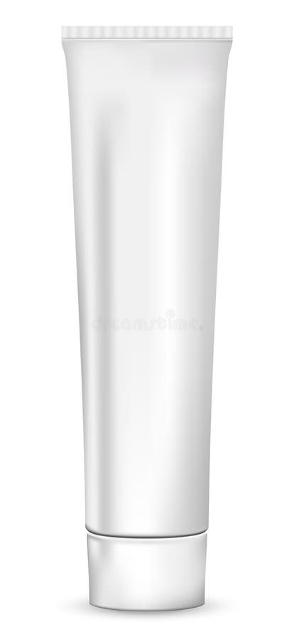 Realistic white tube for cosmetics, ointments, cream and tooth paste, on white background, illustration. Realistic white tube for cosmetics, ointments, cream and tooth paste, on white background, illustration.