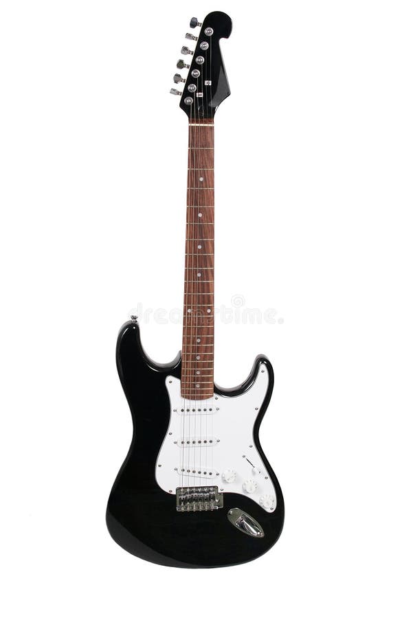 Isolated black and white guitar (on white background). Isolated black and white guitar (on white background)