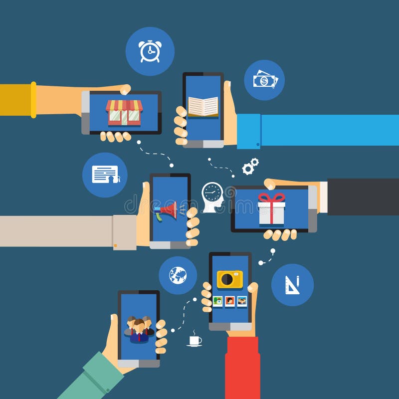 Κινητό infographics apps διανυσματική απεικόνιση Κινητό infographics apps διανυσματική απεικόνιση
